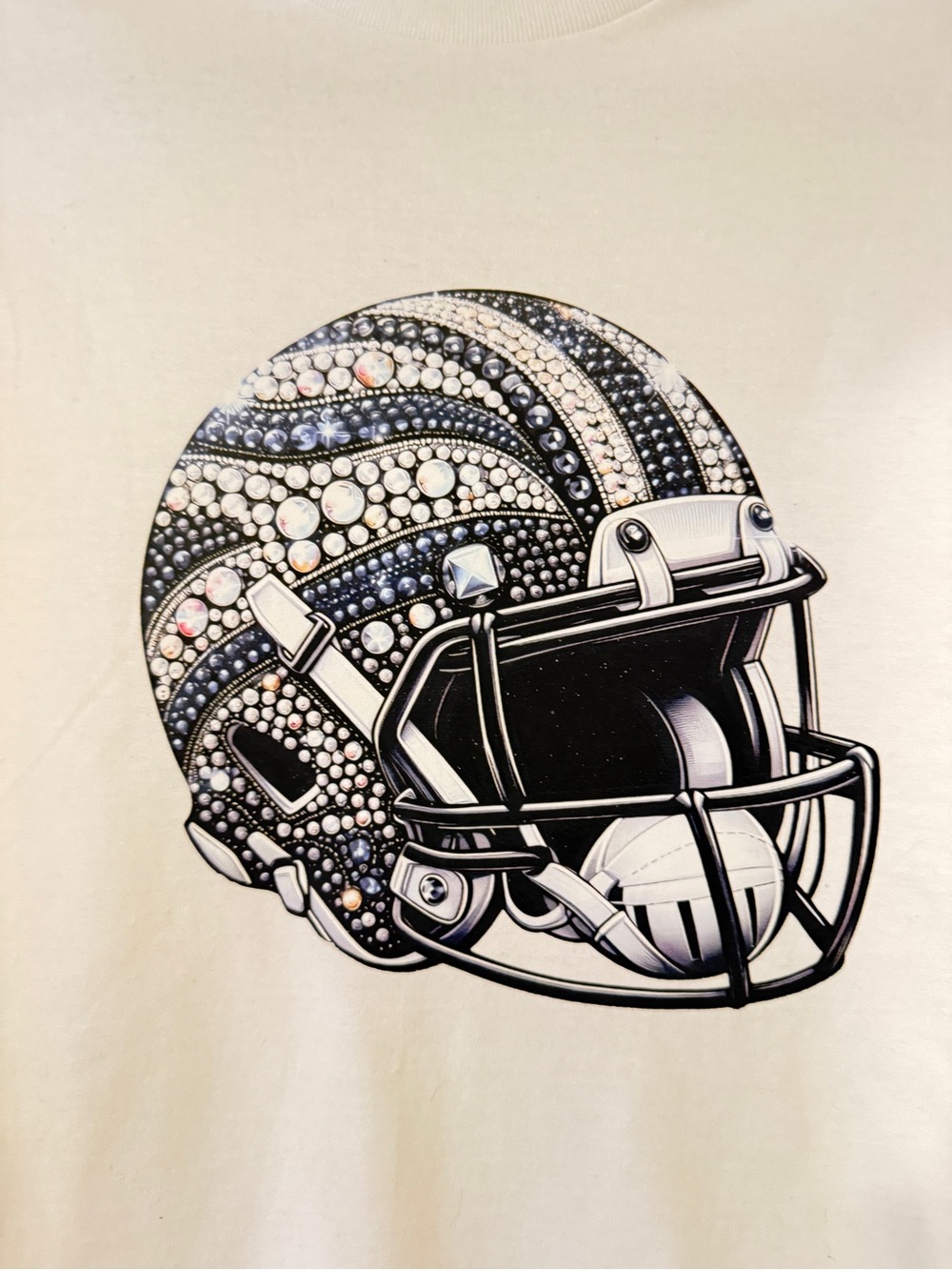 White Graphic Football Helmet T‑Shirt - Picture 2 of 3